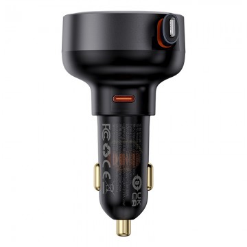 Baseus Enjoyment Pro Car Charger C+Retractable iP Cable 55W Cluster Black