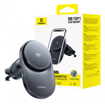 Baseus PrimeTrip VC2 Pro Cooling Magnetic Wireless Charging Car Mount Qi2.2 Air Vent Version -Cosmic Black