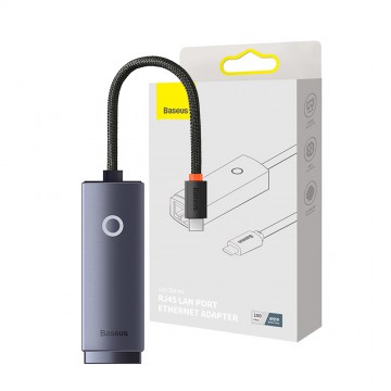Baseus Lite Series Ethernet Adapter Type-C to RJ45 LAN Port (100Mbps)-Grey