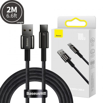Baseus Tungsten Gold Fast Charging Data Cable USB to Type-C 100W 2m-Black