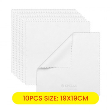 Kinglas Microfiber Cleaning Cloth 19x19cm for Camera Lens Eyeglasses Screens 10PCS/Pack