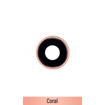 AMPLUS Rear Camera Lens with Bezel for iPhone XR-Coral