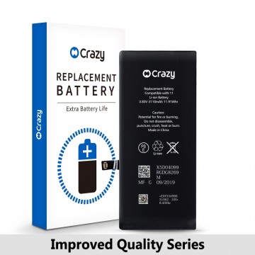 Crazy Improved Quality- iPhone 11 Replacement Battery with Adhesive Strips 3110mAh (TI CHIP: TI 27546-A3 IC) (Cheapest Price)