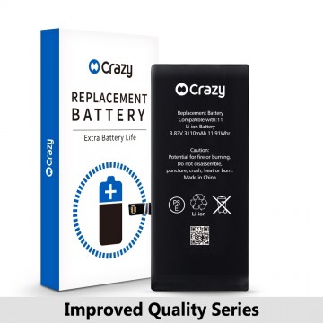 Crazy Improved Quality- iPhone 11 Replacement Battery with Adhesive Strips 3110mAh (TI CHIP: TI 27546-A3 IC) (Cheapest Price)