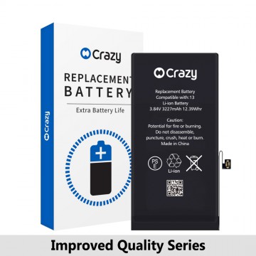 Crazy Improved Quality- iPhone 13 Replacement Battery with Adhesive Strips 3227mAh (TI CHIP: TI 27546-A3 IC) (Cheapest Price)