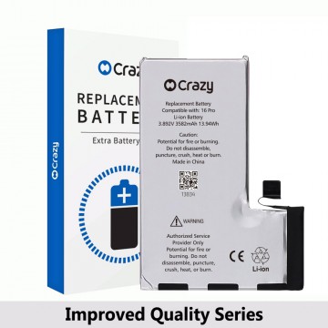 Crazy Improved Quality-iPhone 16 Pro Replacement Battery with Adhesive Strips 3582mAh (TI CHIP: 27546) (Cheapest Price)