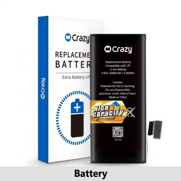 iPhone 7 Plus Replacement Battery with Adhesive Strips 3380mAh (High Capacity + TI CHIP: 27546)