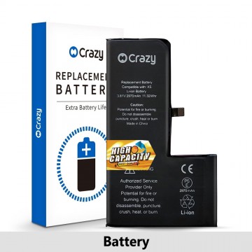 iPhone XS Replacement Battery with Adhesive Strips 2970mAh (High Capacity+SinoWealth Solution)