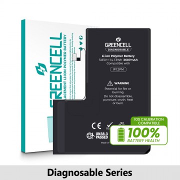 Greencell Diagnosable iPhone 12 Pro Max Replacement Battery with Adhesive Strips 3687mAh (IOS Calibration Compatible)
