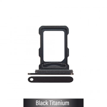 Dual SIM Card Tray for iPhone 16 Pro / 16 Pro Max- Black Titanium (Compatible with Single SIM Phones and Dual SIM Phones)
