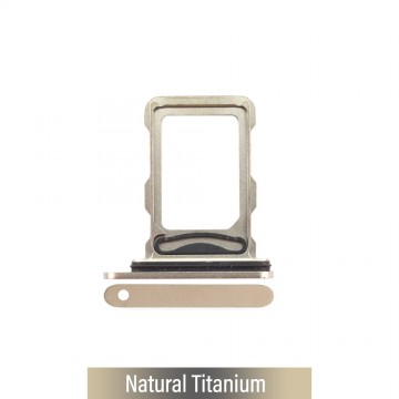 Dual SIM Card Tray for iPhone 16 Pro / 16 Pro Max- Natural Titanium (Compatible with Single SIM Phones and Dual SIM Phones)