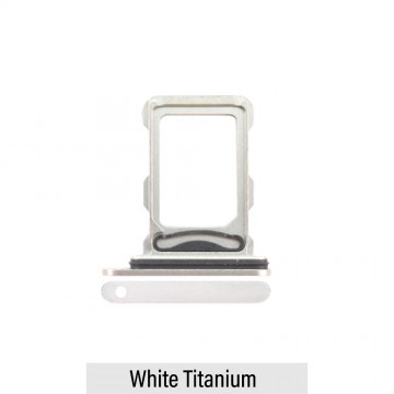 Dual SIM Card Tray for iPhone 16 Pro / 16 Pro Max- White Titanium (Compatible with Single SIM Phones and Dual SIM Phones)