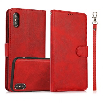 Magnetic Split PU Leather Flip Wallet Case for iPhone XS Max