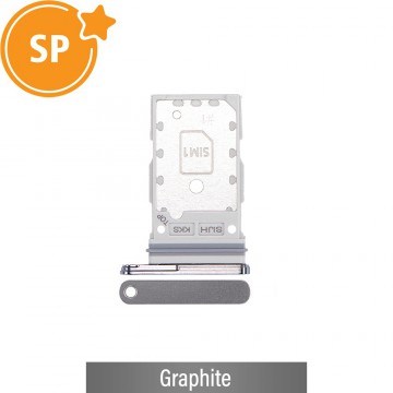 Dual SIM Card Tray for Samsung Galaxy S22 Ultra S908B GH98-47138E (Service Pack)-Graphite