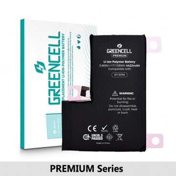 Greencell PREMIUM Series- iPhone 15 Pro Max Replacement Battery with Adhesive Strips 4422mAh (Original Chip & Cell Best Quality in the Market)