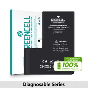 Greencell Diagnosable iPhone 14 Pro Max Replacement Battery with Adhesive Strips 4323mAh (IOS Calibration Compatible)
