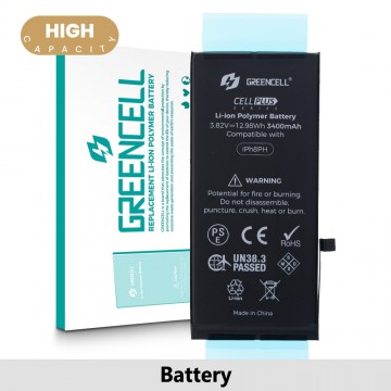 Greencell (High Capacity 3400mAh) iPhone 8 Plus Replacement Battery with Adhesive Strips