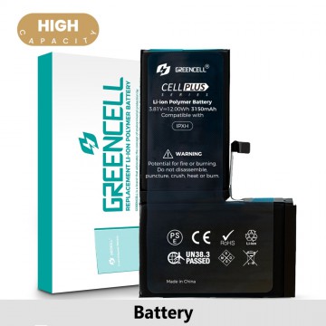 Greencell (High Capacity 3150mAh) iPhone X Replacement Battery with Adhesive Strips (Original chip best quality in the market )