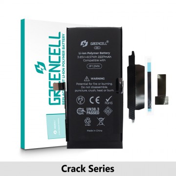 Greencell Crack Series- iPhone 12 mini CRACK Battery with Adhesive Strips 2227mAh (No Need Soldering & No Need Tag-on)