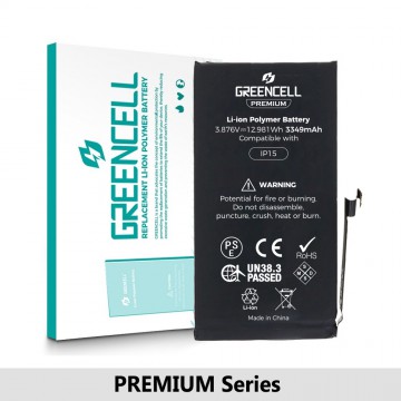 Greencell PREMIUM Series- iPhone 15 Replacement Battery with Adhesive Strips 3349mAh (Original Chip & Cell Best Quality in the Market)