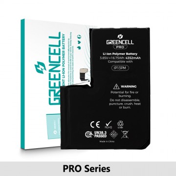 Greencell PRO Series- iPhone 13 Pro Max Replacement Battery with Adhesive Strips 4352mAh (TI chip -27546-A3 IC & Original Cell)