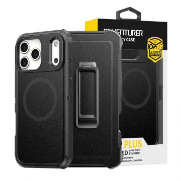 iPhone 17 Pro Shockproof Robot Armor Hard Plastic Belt Clip Case Cover With Magnetic Ring