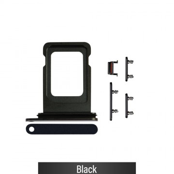 Single SIM Card Tray and Side Button for iPhone 11 Pro / 11 Pro Max-Black (Not for AU)