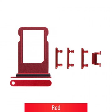 SIM Card Tray and Side Button for iPhone 8 / SE (2020)-Red
