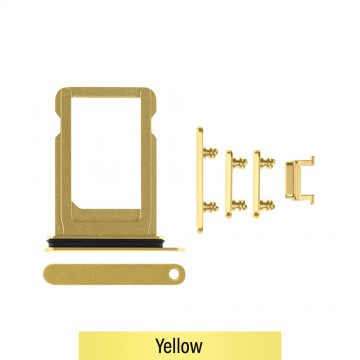 SIM Card Tray and Side Button for iPhone XR-Yellow