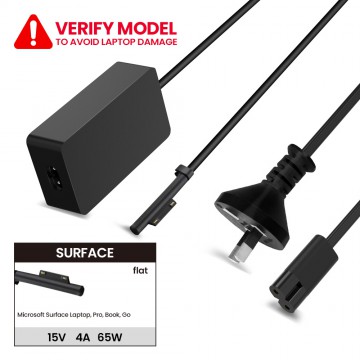 Laptop Power Adapter MI65150MS7 For Microsoft Surface Laptop, Pro, Book, Go (Flat)