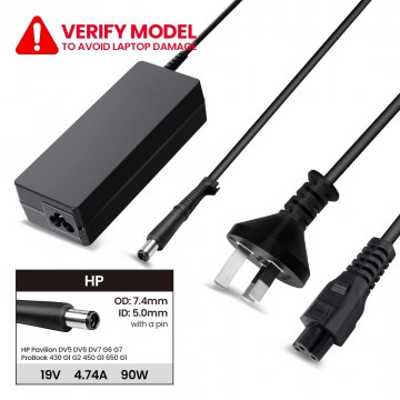 Laptop Power Adapter H901907450 For HP Pavilion DV5 DV6 DV7 G6 G7 ProBook 430 G1 G2 450 G1 650 G1 (With Pin Inside)
