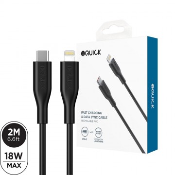 iQuick PVC USB-C to Lightning Fast Charging Cable 2M 