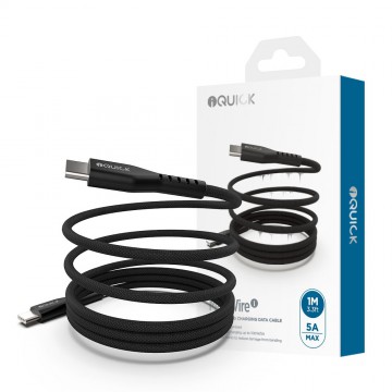 iQuick MagWire 1 Series Self-winding Charging Data Cable 100W/5A 1m Compatible for iPhone 15 16 Series