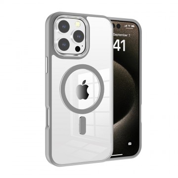 iPhone 16 Pro Max Redefine Metal Camera Lens Transparent Case Cover With Magnetic Ring