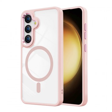 Redefine Metal Camera Lens Transparent Case Cover With Magnetic Ring for Samsung Galaxy S25