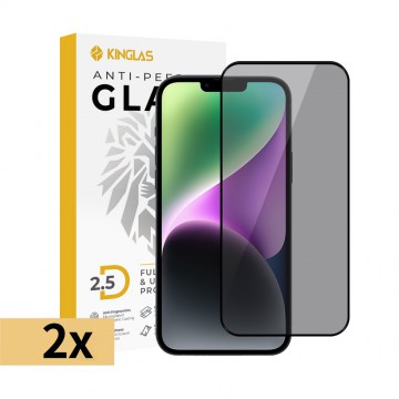iPhone 16 Pro / 17 / 17 Pro Kinglas 2 Packs 2.5D Full Coverage Silk Printing Privacy Tempered Glass Screen Protector