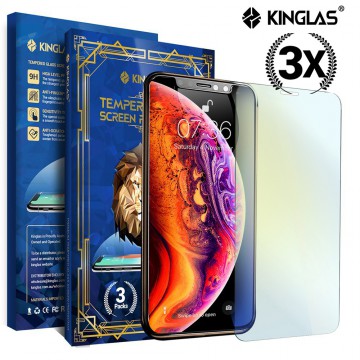 Kinglas 3 PCS 2.5D Anti Blue Light  Standard Tempered Glass Screen Protector for iPhone X / XS