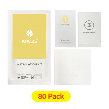 80 x Installation Kit -Alcohol Wipes, Microfiber Cloths and Dust Removal Sticker (included 80 Pack)