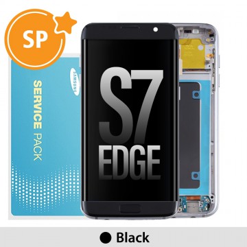 Samsung Galaxy S7 Edge G935F OLED Screen Replacement with Frame Digitizer GH97-18533A (Service Pack)-Black