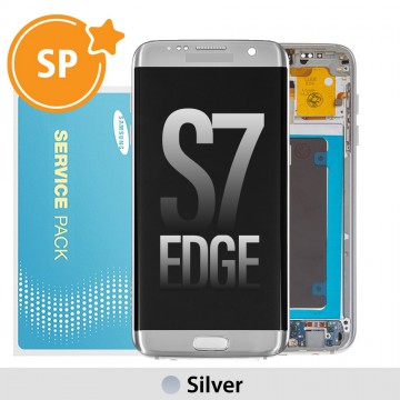Samsung Galaxy S7 Edge G935F OLED Screen Replacement with Frame Digitizer GH97-18533B (Service Pack)-Silver