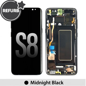 Samsung Galaxy S8 OLED Screen Replacement Digitizer with Frame G950F (Refurbished)-Midnight Black