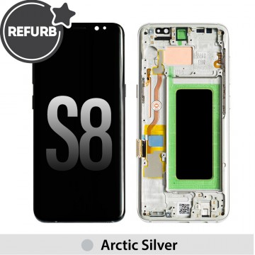 Samsung Galaxy S8 OLED Screen Replacement Digitizer with Frame G950F (Refurbished)-Arctic Silver