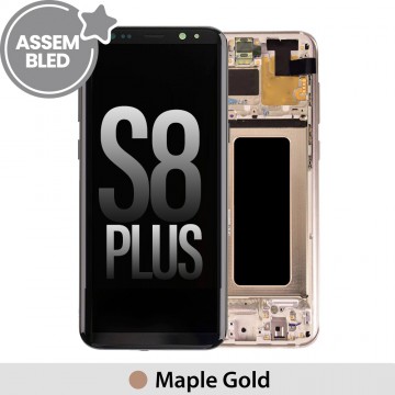 ASSEMBLED OLED Screen Replacement  With Frame for Samsung Galaxy S8 Plus G955F-Maple Gold