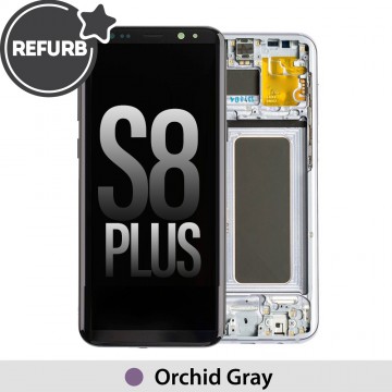REFURB OLED Screen Replacement Digitizer With Frame For Samsung Galaxy S8 Plus G955F-Orchid Gray (Purple)