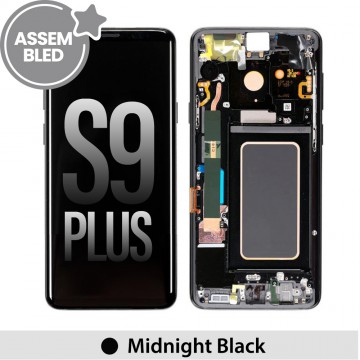 ASSEMBLED OLED Screen Replacement with Frame for Samsung Galaxy S9 Plus G965F (Refurbished)-Midnight Black