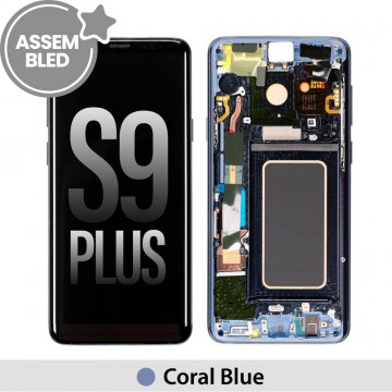 ASSEMBLED LCD Screen Replacement with Frame for Samsung Galaxy S9 Plus G965F (Refurbished)-Coral Blue