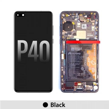 LCD Screen Digitizer Replacement with Frame for Huawei P40-Black