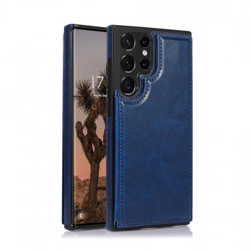 Back Flip Leather Wallet Case Cover for Samsung Galaxy S22 Ultra