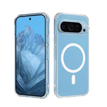 High Quality Acrylic + TPU Hybrid Transparent Case Cover With Magnetic Ring For Google Pixel 10 Pro XL