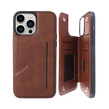 Hanman Back Flip Leather Wallet Shockproof Case Cover for iPhone 14 Plus